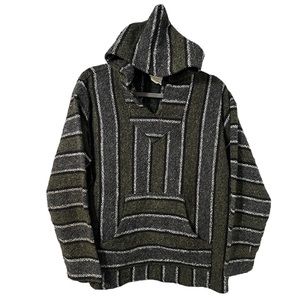 Mexican Poncho Mr. Baja Hoodie Surfer Drug Rug Pullover Made in Mexico Unisex L